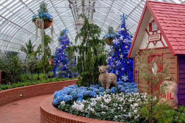 Christmas display during the Winter Flower Show at Phipps in Pittsburgh PA