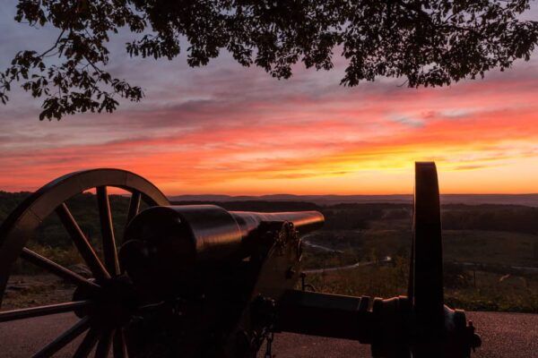 Catching sunset from the top of Little Roundtop in Gettysburg Pennsylvania