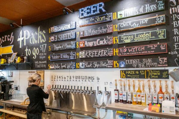 The bar inside Black Monk Brewery in Erie Pennsylvania