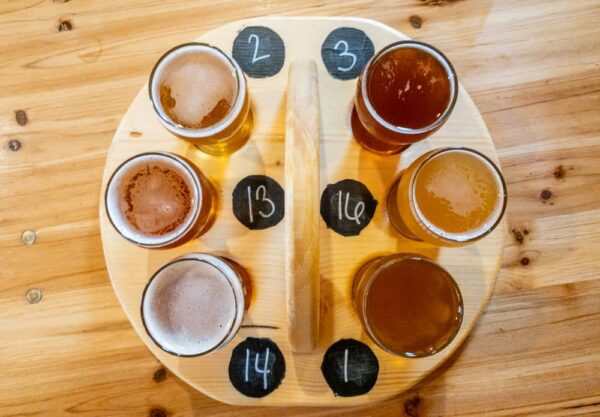 Flight at Black Monk Brewery in Erie PA