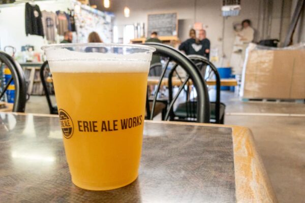 Glass of beer at Erie Ale Works in Erie PA