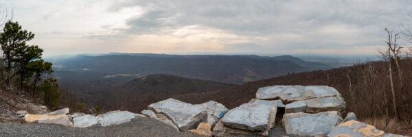 A panoramic look at the view from Big Mountain Overlook in Buchanan State Forest PA