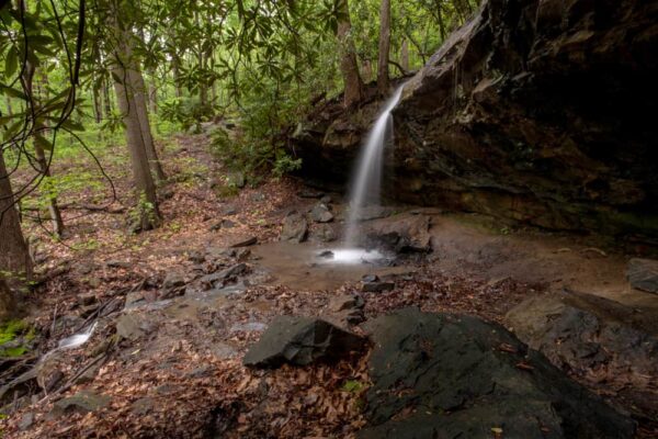 View of Great Passage Waterfall along the Great Allegheny Passage