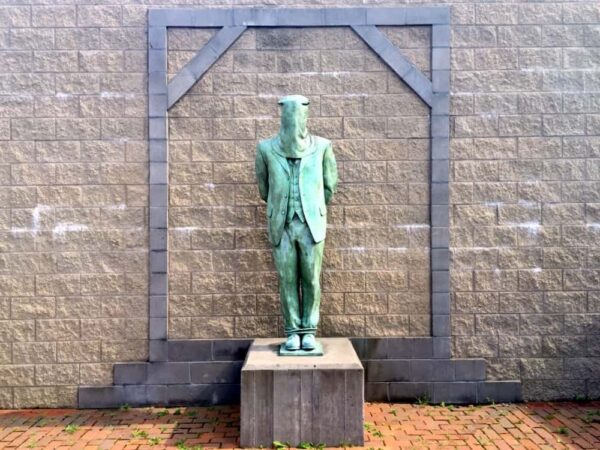 Hooded Man on the Gallows Statue in Manahoy City PA