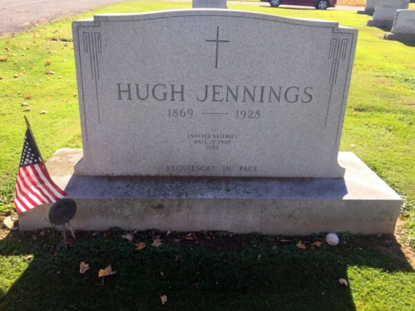 Grave of Baseball Hall of Famer Hugh Jennings in Moscow, PA