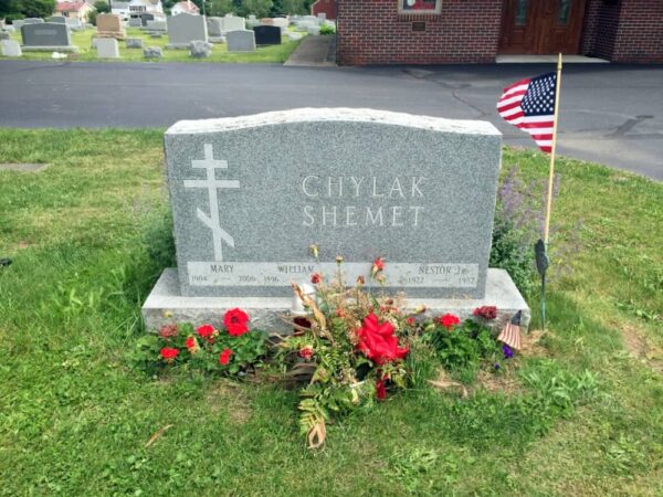 Gravestone of baseball umpire Nestor Chylak in Lackwanna County Pennsylvania