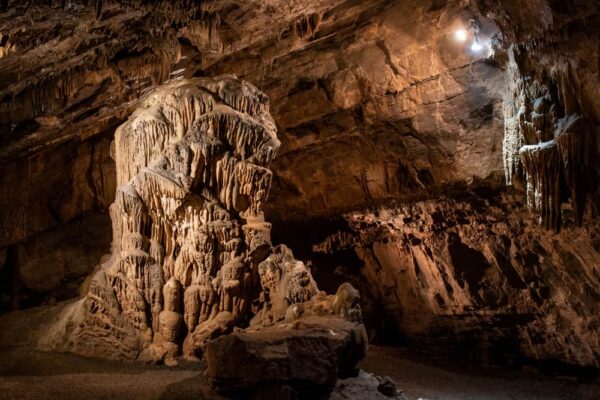 Giant Stalagmite in Woodward Caverns in Centre County Pennsylvania