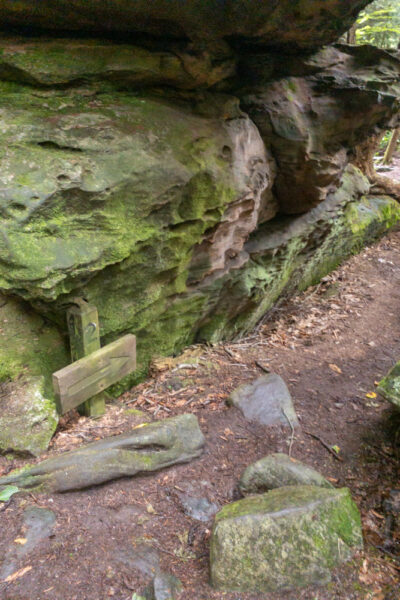 Trail through Bilger's Rocks in Grampian PA