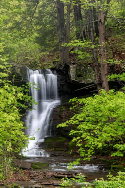 Close up of Bowling Alley Falls near Wyalusing Pennsylvania