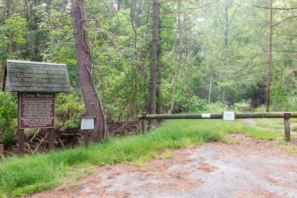 Entrance to the ruins of Camp Michaux in Cumberland County PA