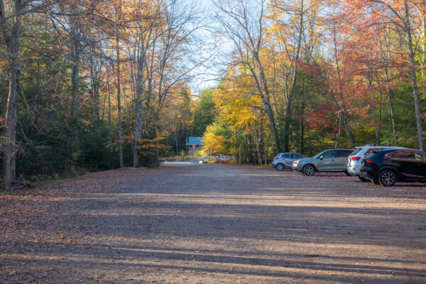 Parking for the boulder field in Hickory Run State Park