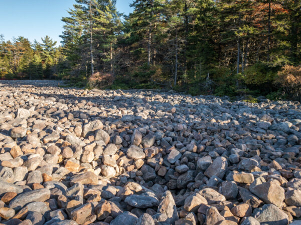Depressions in the boulder field in Carbon County Pennsylvania