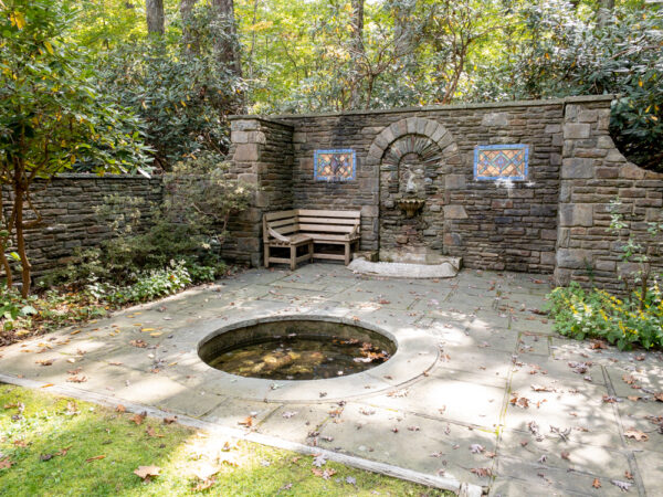 Fountain at the park office in Nolde Forest Environmental Education Center in PA