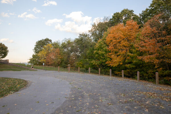 The parking area for Ridenour Overlook and Hawn's Overlook in Huntingdon County Pennsylvania