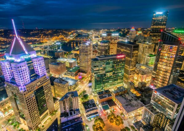 Downtown Pittsburgh from above