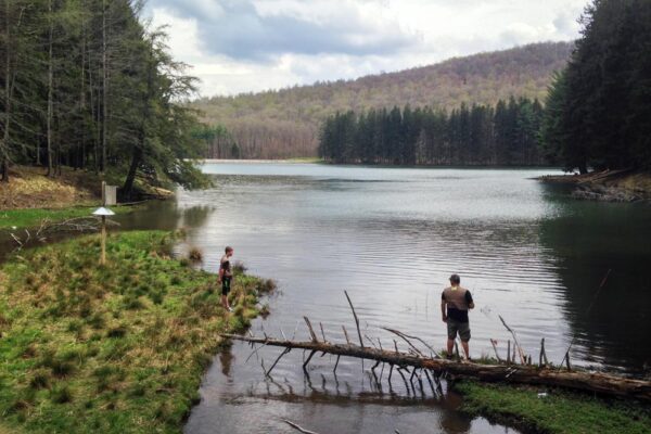 Fishermen at the Marilla Reservoir in McKean County PA