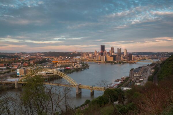 Sunset from West End Overlook in Pittsburgh PA