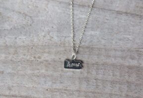 Silver plated Pennsylvania necklace with hand-stamped home