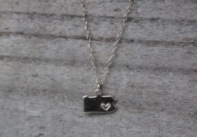 Silver plated Pennsylvania necklace with hand-stamped heart