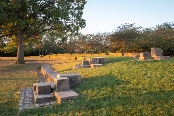 Grassy area at West End Overlook Park in Pittsburgh Pennsylvania