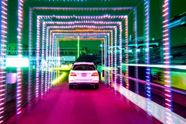 light tunnel at the Christmas Spirit Light Show in Lancaster Pennsylvania 