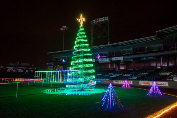  träd på Christmas Spirit Light Show i Lancaster County PA