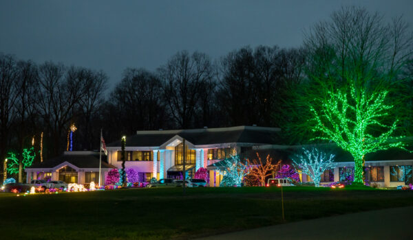 Herr's Christmas lights on their corporate campus in Chester County PA