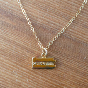 Gold "Pennsylvania" stamped necklace