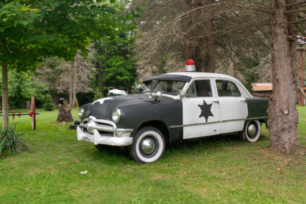 Police car at Schafer's Auto Art in Erie PA