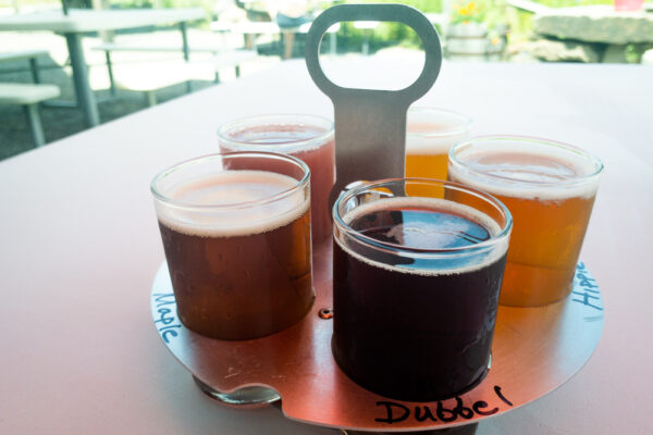 Flight of Beer at Endless Brewing in Montrose, Pennsylvania