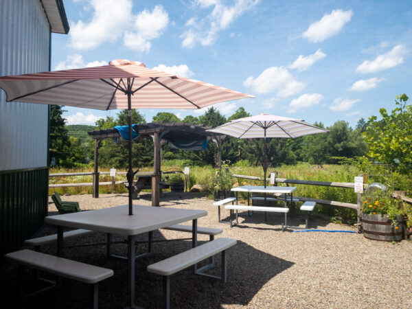 Outdoor seating at Endless Brewing near Montrose Pennsylvania