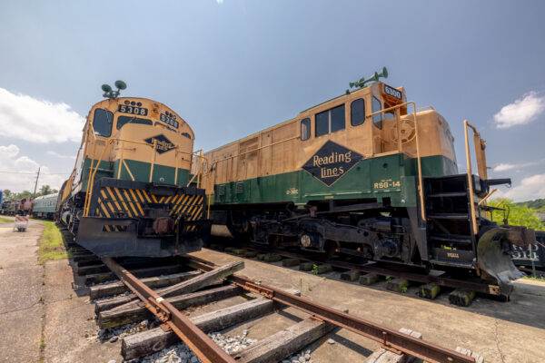 Train engines at the Reading Railroad Museum in Reading PA