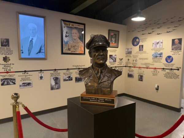 A bust sitting in the General Carl Spaatz National USAAF Museum in Boyertown, PA