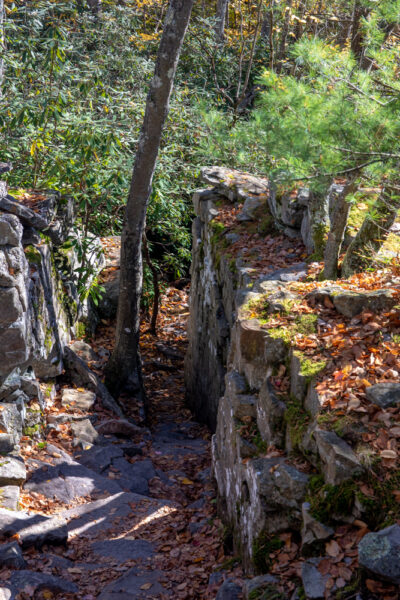 Boulders alongside the Shades of Death Trail in PA's Hickory Run State Park