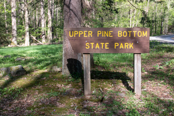 Sign for Upper Pine Bottom State Park near the PA Grand Canyon