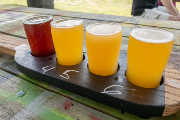 A flight of beer from Helltown Brewing in the Laurel Highlands