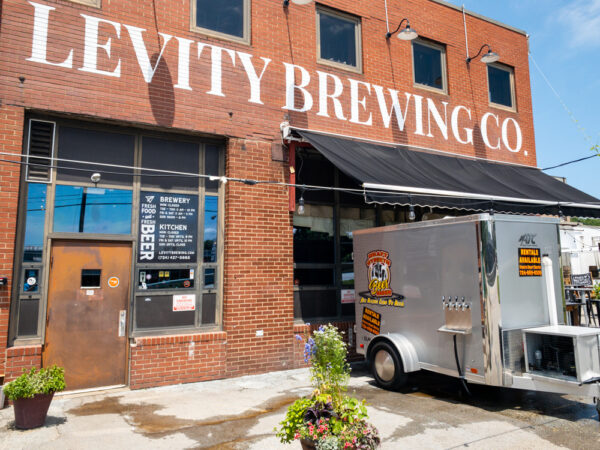 The exterior of Levity Brewing in Indiana, PA.
