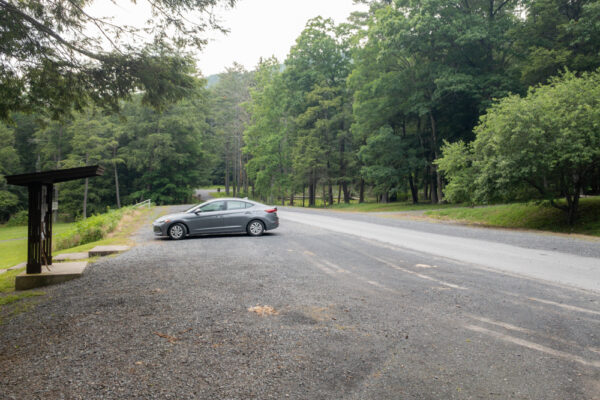 Parking Lot A in Reeds Gap State Park in Central PA