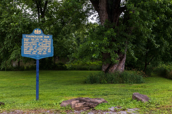 Tiadaghton Elm and Fair Play Men historic marker near Jersey Shore PA