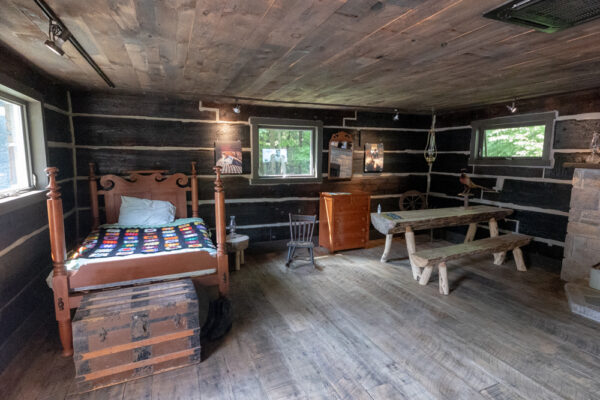 The interior of Muhammad Ali's cabin at Fighter's Heaven in Orwigsburg, Pennsylvania