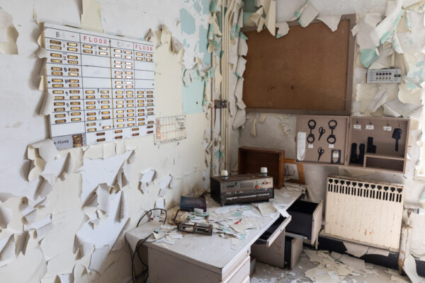 Crumbling office at the abandoned SCI Cresson near Altoona PA