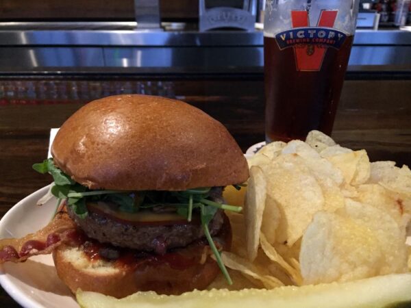 Hamburger at Victory Brewing Company in Chester County PA