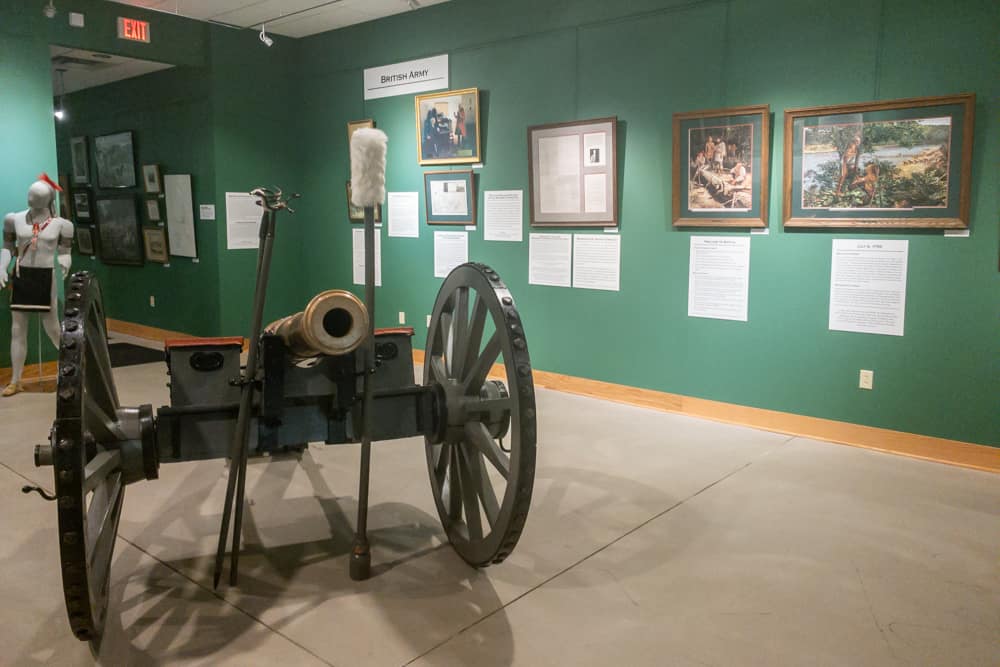 Cannon inside the Braddock's Battlefield History Center in Pittsburgh PA