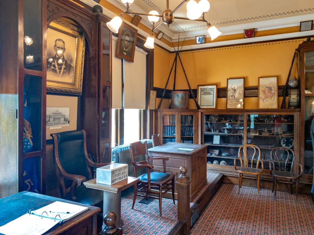 Civil War Room at the Carnegie Free Library in Carnegie Pennsylvania