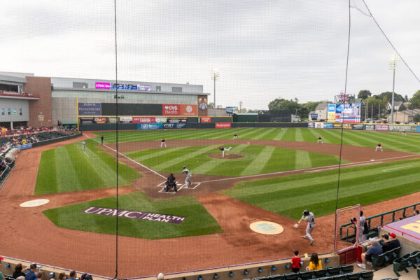 An Erie Seawolves baseball game in Erie PA