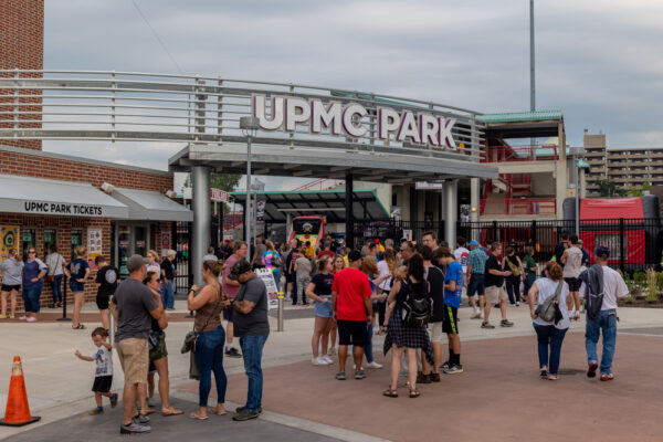 The entrance to UPMC Park in Erie, PA