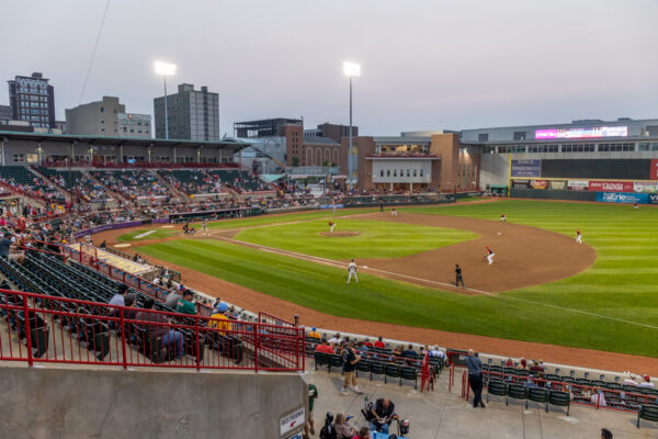 Overlooking the Erie Seawolves game at UPMC Park in Erie PA