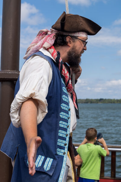 Pirate crew member aboard the Scallywags in Erie PA