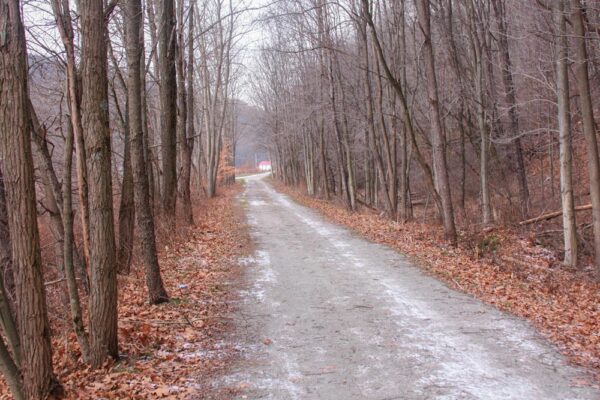 A snow covered portion of the Ghost Town Trail in Indiana County PA