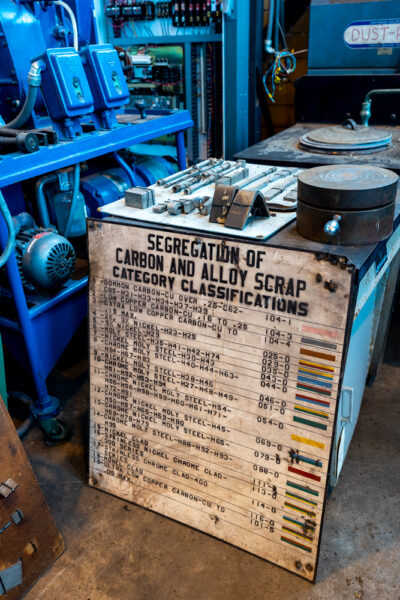 Historic steel equipment on display at the National Iron and Steel Heritage Museum in Coatesville PA